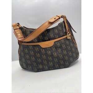 Dooney & Bourke Signature Women’s Black W/ Brown  Leather 1975 Collins Handbag